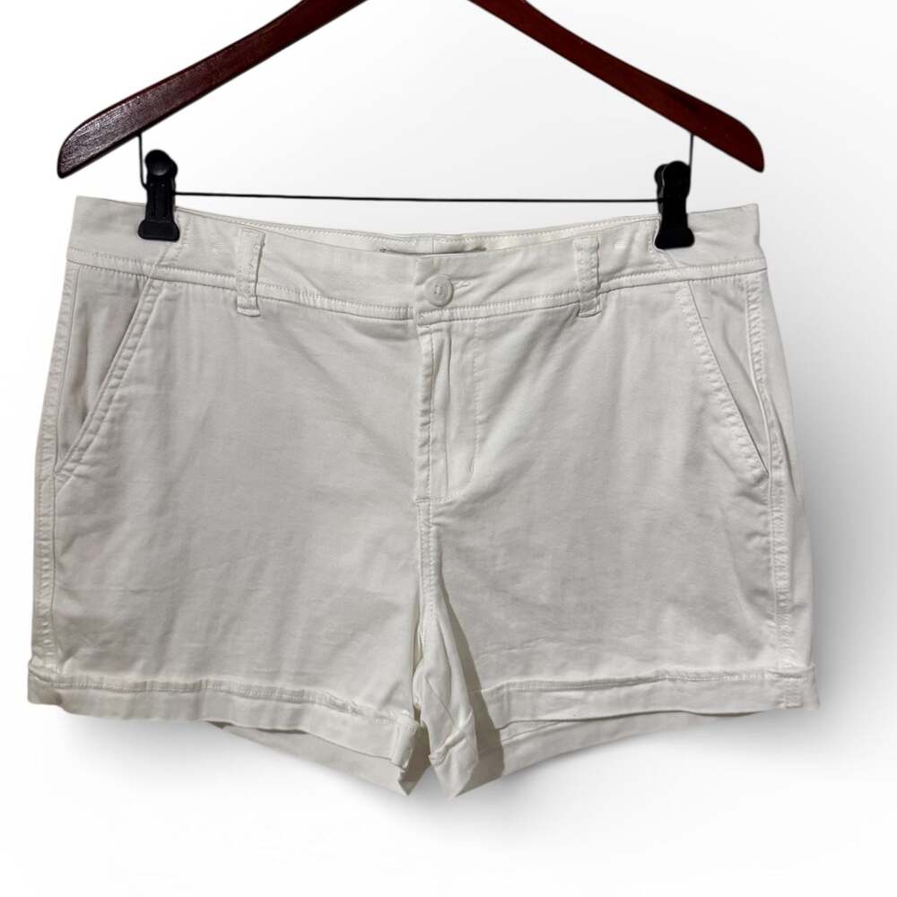 Liverpool Los Angeles White Cuffed Denim Shorts Size 12/31 - Picture 3 of 9